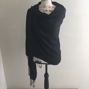 Black Coldwater Creek Knotted Tassel Wrap